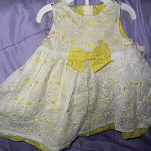 Baby girl yellow and white dress
